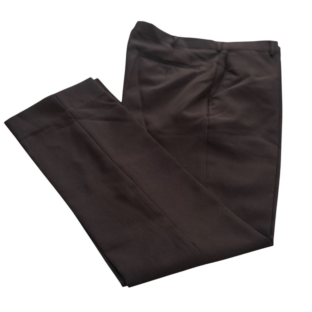 Bonelli Angelo Mens Dark Brown Dress Pants Flat Front Straight Leg 32R 38R